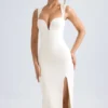 Aiko Sweetheart-Neck Midaxi-jurk in ivoor