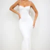 Aldona Slinky Jersey avondjurk met rozenmotief in wit