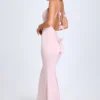 Aldona soepelvallende jersey jurk met bloemenapplicatie in blush