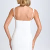 Amaria micro-minijurk met sweetheart-hals in wit