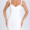 Amaria micro-minijurk met sweetheart-hals in wit