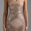 Amaya versierde bandeau maxi-jurk in amandel