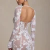 Andreia minijurk met korset en kanten details in wit