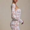 Andreia minijurk met korset en kanten details in wit