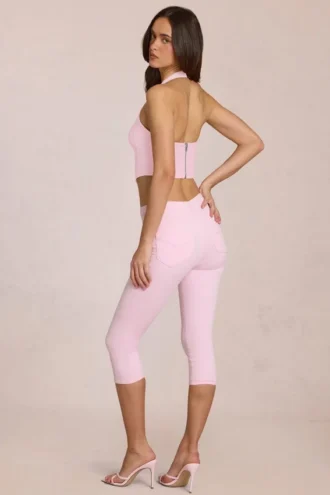 Anessa Capri-jeans met middelhoge taille in bloesemroze