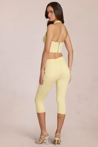Anessa capri-jeans met middelhoge taille in citroengeel
