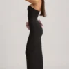 Angelique strapless maxijurk met strikdetail in zwart