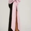 Angelique strapless maxijurk met strikdetail in zwart