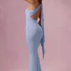 Annelise jersey bruidsmeisjesjurk in poederblauw