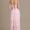 Arlette Premium versierde korsetjurk met col in babyroze