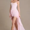 Arlette Premium versierde korsetjurk met col in babyroze