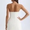 Arta strapless gestructureerde tulpvormige minijurk in vanille