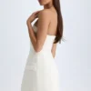 Arta strapless gestructureerde tulpvormige minijurk in vanille