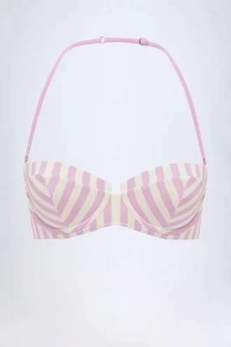 Ascona beugel-halternek balconette bikinitop in mauve streep