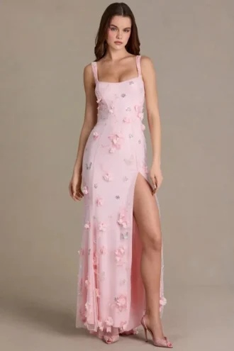 Aurelia versierde korsetjurk in babyroze