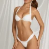 Nyla beugel-halternek bikinitop in wit