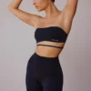 Bandeau-bh met gekruiste bandjes in het zwart