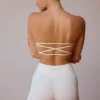 Bandeau-bh met gekruiste bandjes in zacht wit