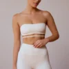 Bandeau-bh met gekruiste bandjes in zacht wit