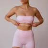 Bandeau-bh met gekruiste bandjes in zachtroze