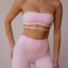 Bandeau-bh met gekruiste bandjes in zachtroze