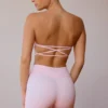 Bandeau-bh met gekruiste bandjes in zachtroze