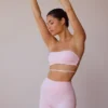 Bandeau-bh met gekruiste bandjes in zachtroze