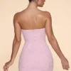 Basel versierde strapless mini-jurk met cowl-hals in blush