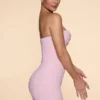 Basel versierde strapless mini-jurk met cowl-hals in blush