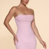 Basel versierde strapless mini-jurk met cowl-hals in blush