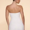 Basel versierde strapless mini-jurk met cowl-hals in ivoor