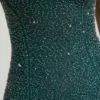Basel versierde strapless minijurk met cowl-hals in smaragdgroen