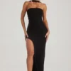 Belgravia versierde bandeau maxi-jurk in zwart