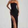 Belgravia versierde bandeau maxi-jurk in zwart