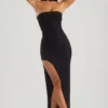 Belgravia versierde bandeau maxi-jurk in zwart