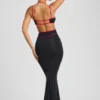 Bella Contrast Binding Cut Out Avondjurk in Zwart