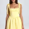 Bellamy gedrapeerde mini-corsetjurk in Lemon Sherbet