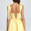 Bellamy gedrapeerde mini-corsetjurk in Lemon Sherbet