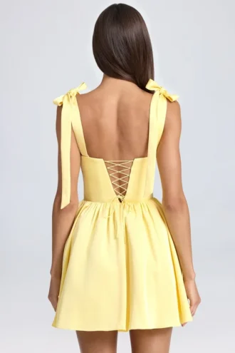 Bellamy gedrapeerde mini-corsetjurk in Lemon Sherbet
