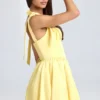 Bellamy gedrapeerde mini-corsetjurk in Lemon Sherbet