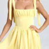Bellamy gedrapeerde mini-corsetjurk in Lemon Sherbet