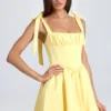 Bellamy gedrapeerde mini-corsetjurk in Lemon Sherbet