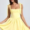 Bellamy gedrapeerde mini-corsetjurk in Lemon Sherbet