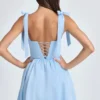 Bellamy gedrapeerde mini-corsetjurk in poederblauw