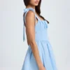 Bellamy gedrapeerde mini-corsetjurk in poederblauw