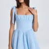 Bellamy gedrapeerde mini-corsetjurk in poederblauw