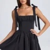 Bellamy gedrapeerde mini-corsetjurk in zwart