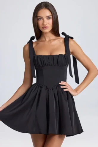 Bellamy gedrapeerde mini-corsetjurk in zwart