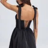 Bellamy gedrapeerde mini-corsetjurk in zwart
