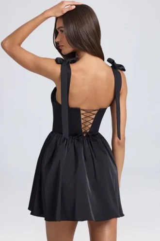 Bellamy gedrapeerde mini-corsetjurk in zwart